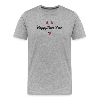 HAPPY NEW YEAR. NEW YEAR'S EVE. NEW YEAR - Men's Premium Organic T-Shirt - heather grey - Front - Damien (186cm)