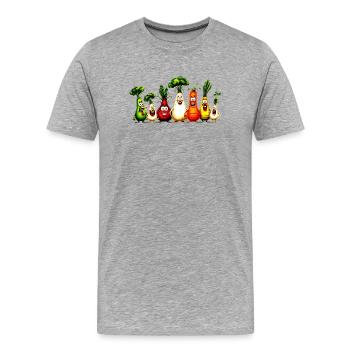 légumes - T-shirt bio Premium Homme - gris chiné - Devant - Damien (186cm)