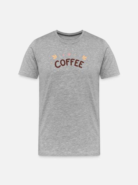 Playful Coffee Cheerful Brown Lettering - Men's Premium Organic T-Shirt - heather grey