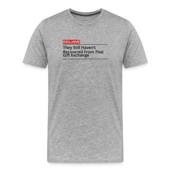 Gift exchange drama - Men's Premium Organic T-Shirt - heather grey - Front - Damien (186cm)
