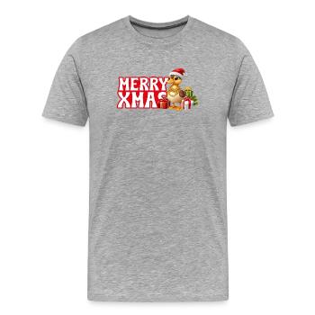 Joyeux Noël - Canard de Noël - T-shirt bio Premium Homme - gris chiné - Devant - Damien (186cm)