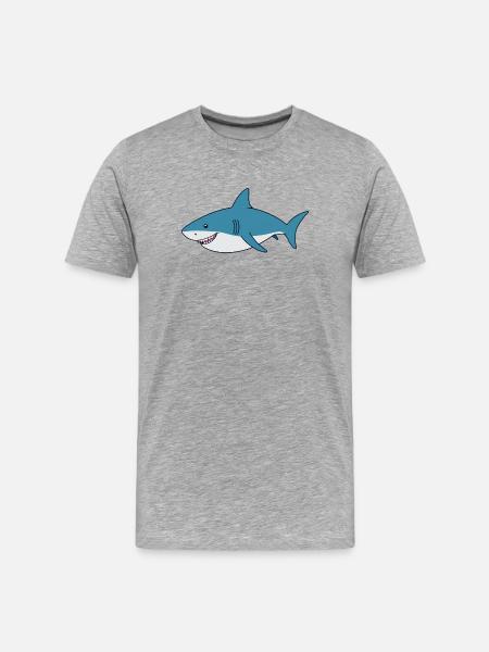 Cartoon shark with big smile - Men's Premium Organic T-Shirt - heather grey