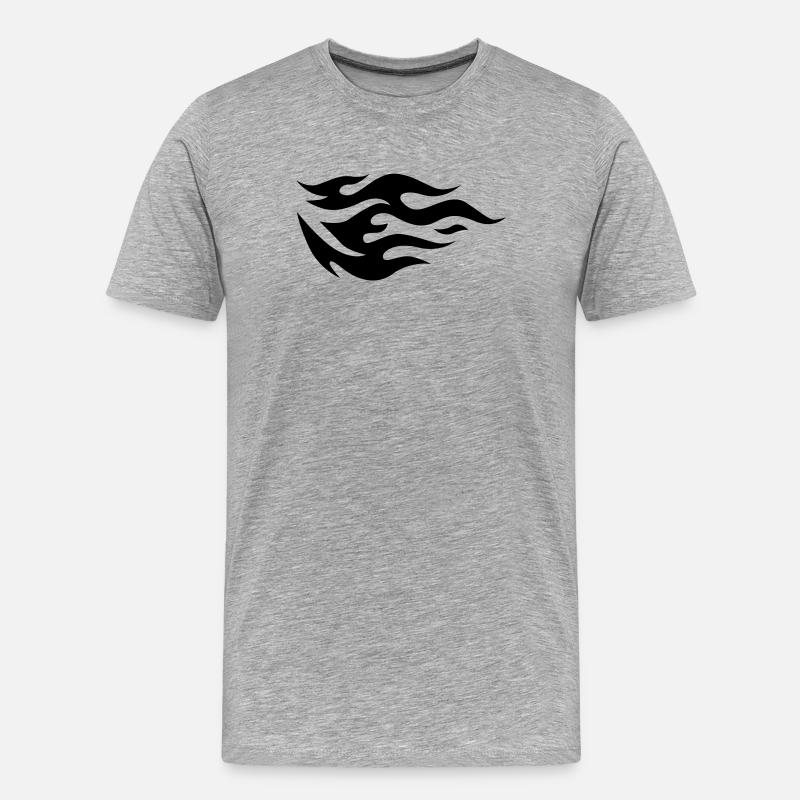 Flammen eines Feuers - Männer Premium Bio T-Shirt - Grau meliert