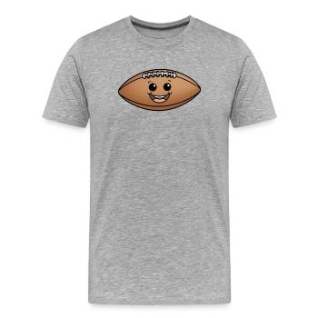 Lächelnder Kuschelball Cartoon-Football - Männer Premium Bio T-Shirt - Grau meliert - Vorne - Damien (186cm)
