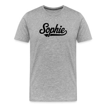 Nom de Sophie : premier famille de famille - T-shirt bio Premium Homme - gris chiné - Devant - Damien (186cm)