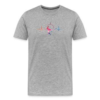 Aerialist Heartbeat Aerial Ring Lyra Air Ring - Men's Premium Organic T-Shirt - heather grey - Front - Damien (186cm)