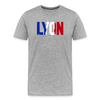 Lyon Frankreich - Männer Premium Bio T-Shirt - Grau meliert - Vorne - Damien (186cm)
