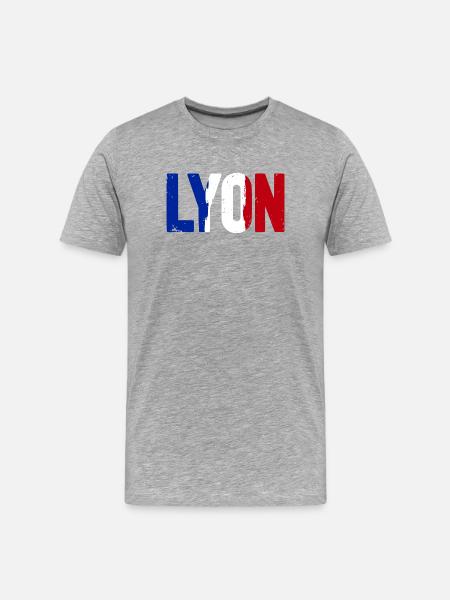 Lyon Frankreich - Männer Premium Bio T-Shirt - Grau meliert