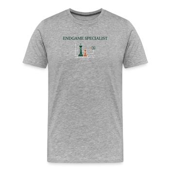 Schach-Endspielanalyse und fortgeschrittene Strategie - Männer Premium Bio T-Shirt - Grau meliert - Vorne - Damien (186cm)