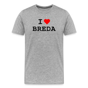 I love Breda - Ich liebe Breda - Men's Premium Organic T-Shirt - heather grey - Front - Damien (186cm)