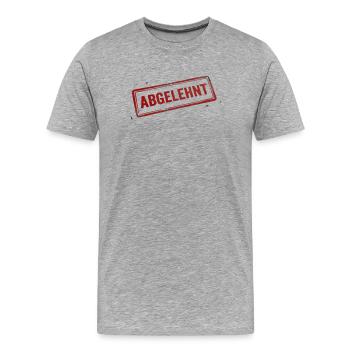 „Abgelehnt“ Stempel Rot Büro - Männer Premium Bio T-Shirt - Grau meliert - Vorne - Damien (186cm)