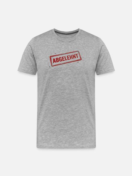 „Abgelehnt“ Stempel Rot Büro - Männer Premium Bio T-Shirt - Grau meliert