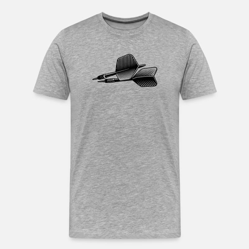 Darts - Männer Premium Bio T-Shirt - Grau meliert