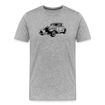 Klassischer Wagen - Männer Premium Bio T-Shirt - Grau meliert - Vorne - Damien (186cm)