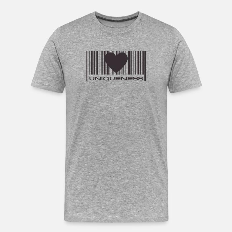Uniqueness - Männer Premium Bio T-Shirt - Grau meliert