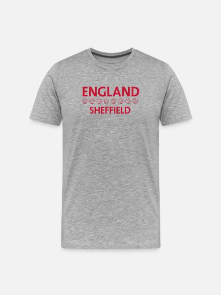 England Sheffield Crest Art - Men's Premium Organic T-Shirt - heather grey