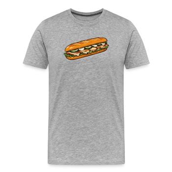 Bunter Baguette-Sandwich - Männer Premium Bio T-Shirt - Grau meliert - Vorne - Damien (186cm)