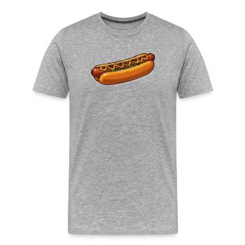 Illustration de hot-dog bien croustillante - T-shirt bio Premium Homme - gris chiné - Devant - Damien (186cm)
