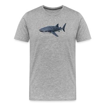 Polygonaler Walhai – Geometrische Kunst - Männer Premium Bio T-Shirt - Grau meliert - Vorne - Damien (186cm)
