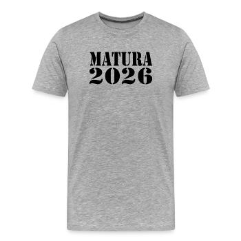 Matura 26 - Men's Premium Organic T-Shirt - heather grey - Front - Damien (186cm)