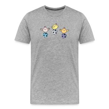 Chicks on footballs - Men's Premium Organic T-Shirt - heather grey - Front - Damien (186cm)