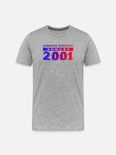 25th Birthday Limited Edition 08/2001 - Men's Premium Organic T-Shirt - heather grey