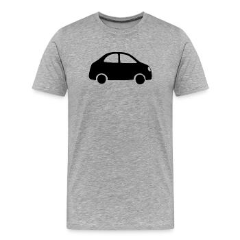 Cadeau du permis de conduire automobile - T-shirt bio Premium Homme - gris chiné - Devant - Damien (186cm)