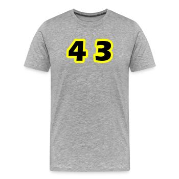 Symbole numérique 43 - T-shirt bio Premium Homme - gris chiné - Devant - Damien (186cm)