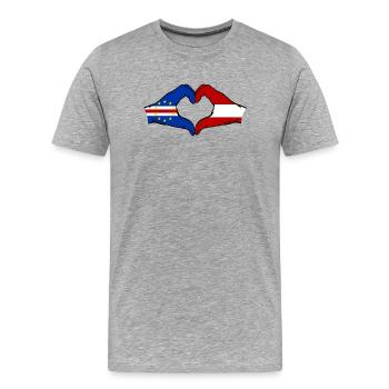 Drapeau Autrichien du Cap-Vert Mains en forme de cœur - T-shirt bio Premium Homme - gris chiné - Devant - Damien (186cm)