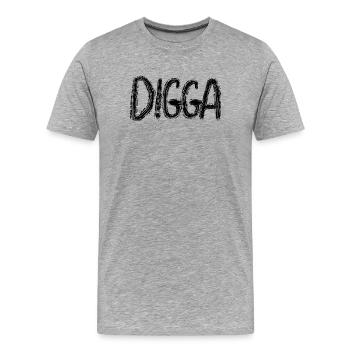 Danish - Men's Premium Organic T-Shirt - heather grey - Front - Damien (186cm)