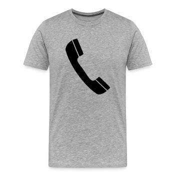 Telefon - Männer Premium Bio T-Shirt - Grau meliert - Vorne - Damien (186cm)