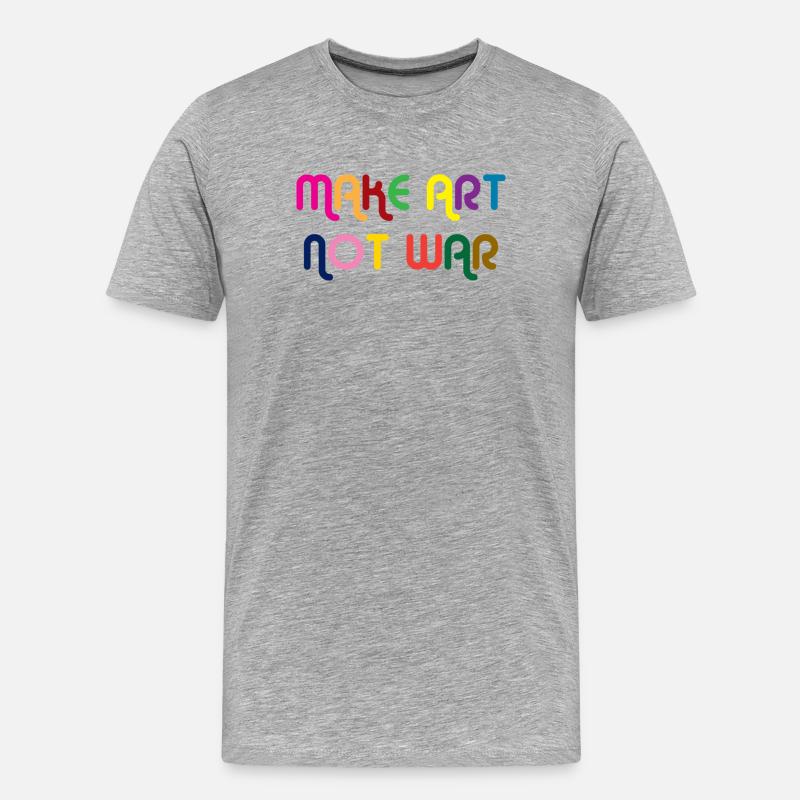 Make Art Not War - Männer Premium Bio T-Shirt - Grau meliert