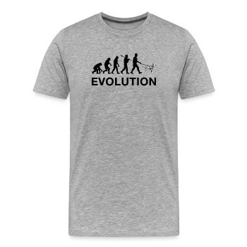 Evolution - Männer Premium Bio T-Shirt - Grau meliert - Vorne - Damien (186cm)