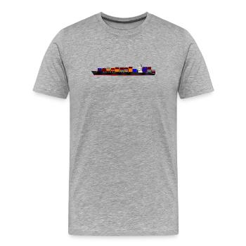 Container Ship - Männer Premium Bio T-Shirt - Grau meliert - Vorne - Damien (186cm)