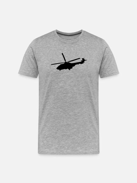 hélicoptère - T-shirt bio Premium Homme - gris chiné