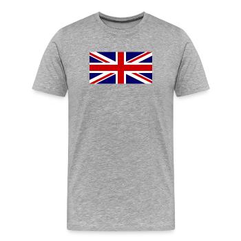 Union Jack Flag – Pop Art Style - Men's Premium Organic T-Shirt - heather grey - Front - Damien (186cm)