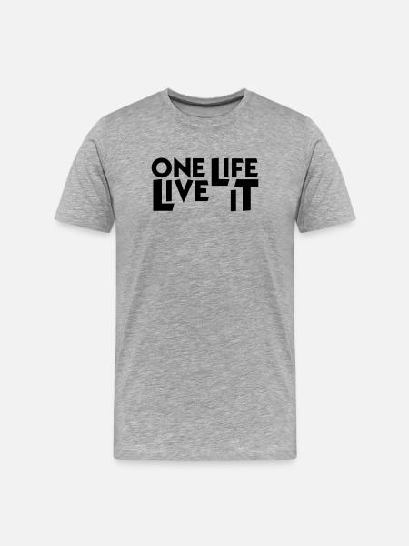 One Life. Live it. - Men's Premium Organic T-Shirt - heather grey