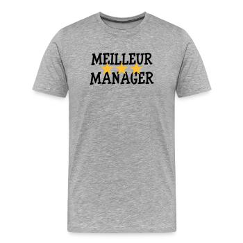 Meilleur Manager - T-shirt bio Premium Homme - gris chiné - Devant - Damien (186cm)