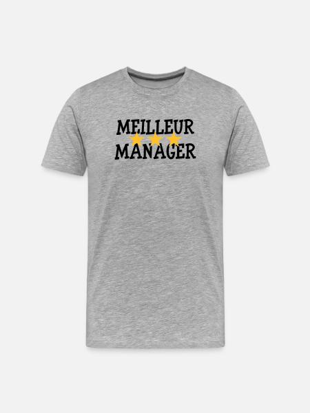 Meilleur Manager - T-shirt bio Premium Homme - gris chiné