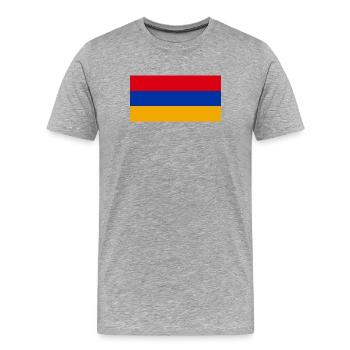 Aufkleber Flagge von Armenien Aufkleber Fahne Armenien - Männer Premium Bio T-Shirt - Grau meliert - Vorne - Damien (186cm)