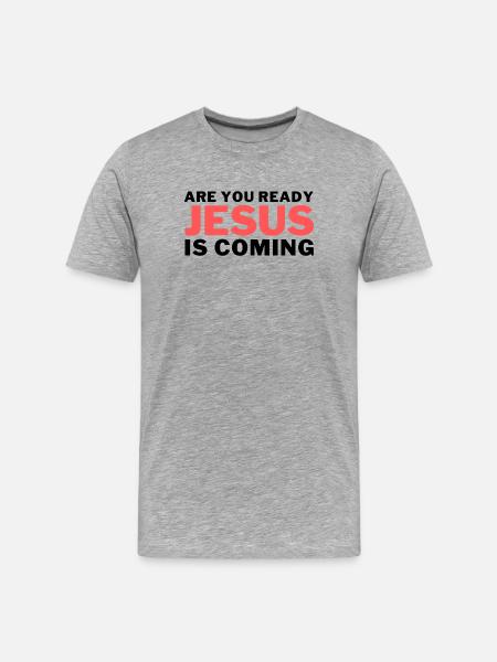 Jesus Lettering Red Retro - T-shirt bio Premium Homme - gris chiné