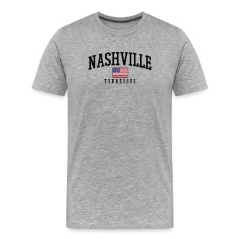 Nashville Tennesee - Männer Premium Bio T-Shirt - Grau meliert - Vorne - Damien (186cm)