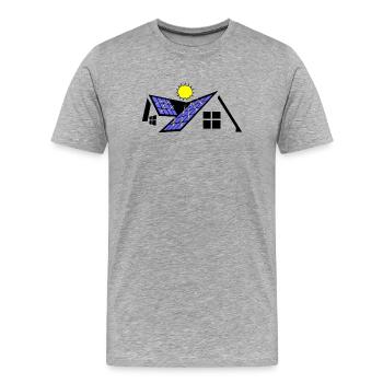 House with solar panels 2 - Men's Premium Organic T-Shirt - heather grey - Front - Damien (186cm)