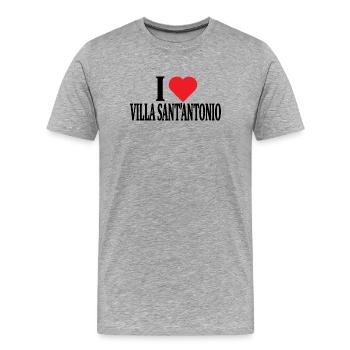 T-shirt I love Villa Sant Antonio Sardinia - Men's Premium Organic T-Shirt - heather grey - Front - Damien (186cm)