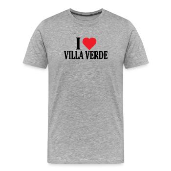 J’adore Villa Verde t-shirt Sardaigne - T-shirt bio Premium Homme - gris chiné - Devant - Damien (186cm)