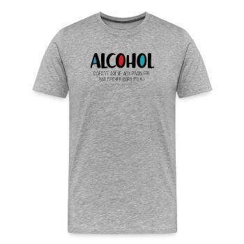 Alcohol - Men's Premium Organic T-Shirt - heather grey - Front - Damien (186cm)