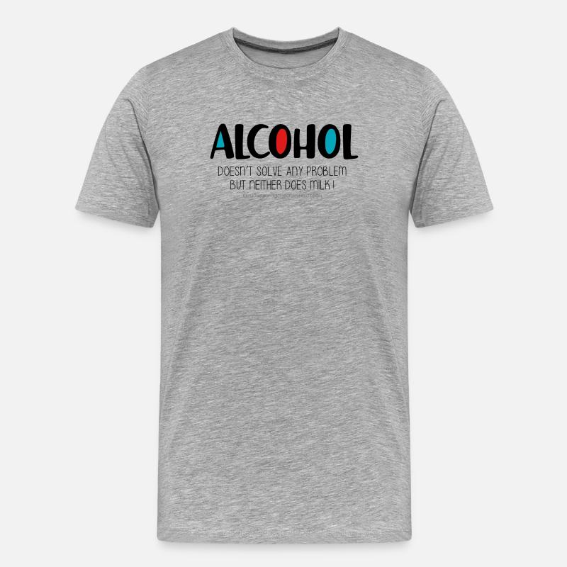 Alkohol - Männer Premium Bio T-Shirt - Grau meliert