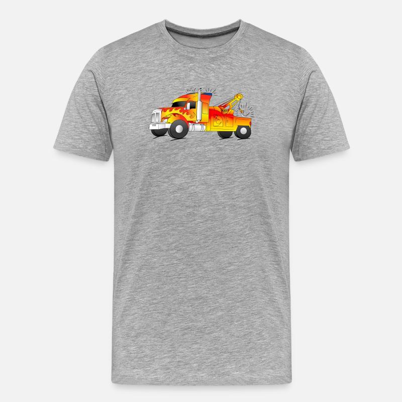 cooler Abschleppwagen Abschlepper LKW - Männer Premium Bio T-Shirt - Grau meliert