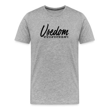 Chemise de l’île d’Usedom - T-shirt bio Premium Homme - gris chiné - Devant - Damien (186cm)