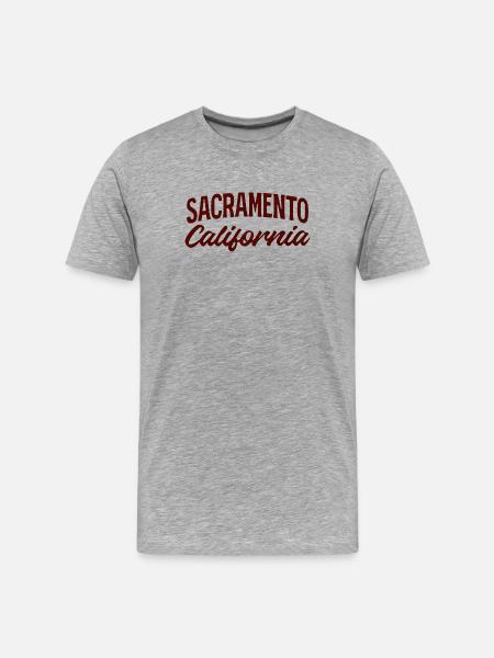 Sacramento Script California Tee - Männer Premium Bio T-Shirt - Grau meliert